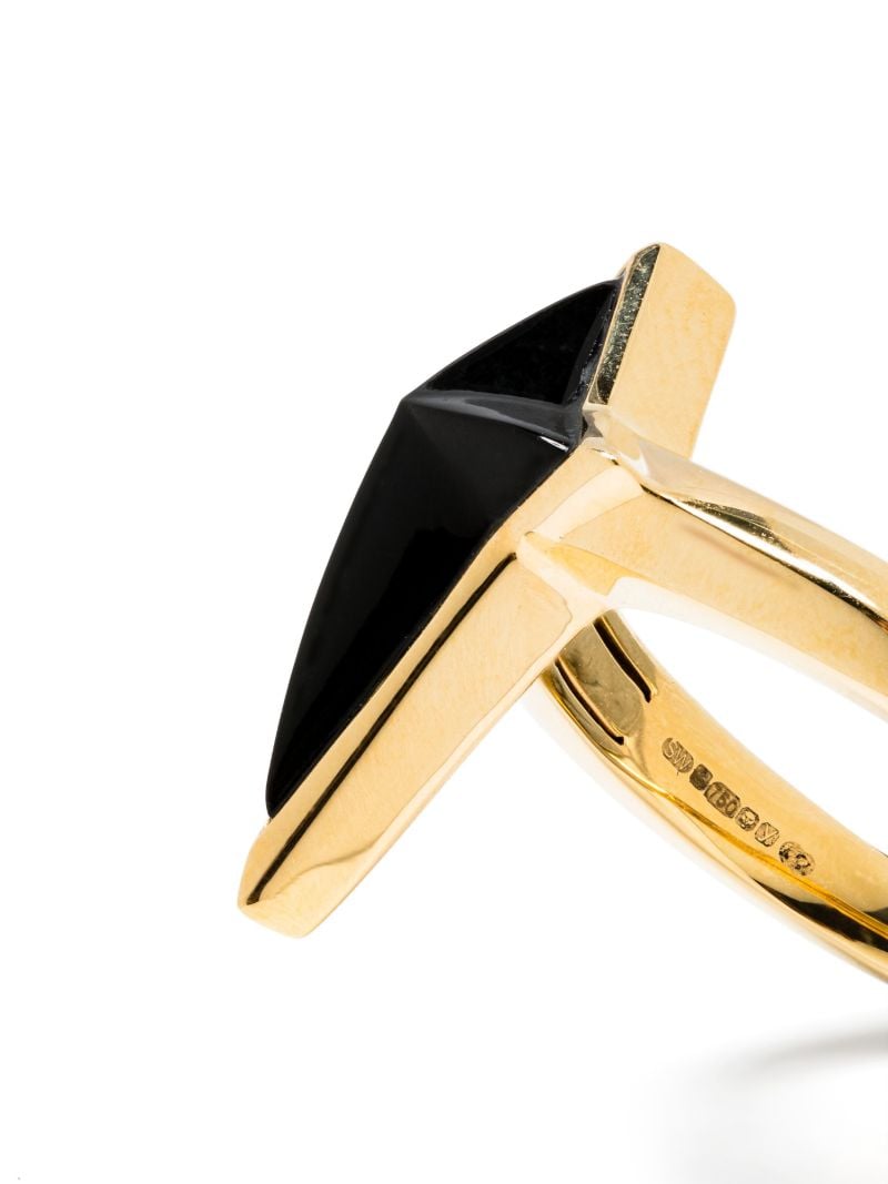 18k Yellow Gold New Cross Onyx Ring