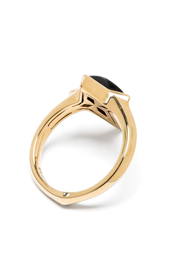 18k Yellow Gold New Cross Onyx Ring