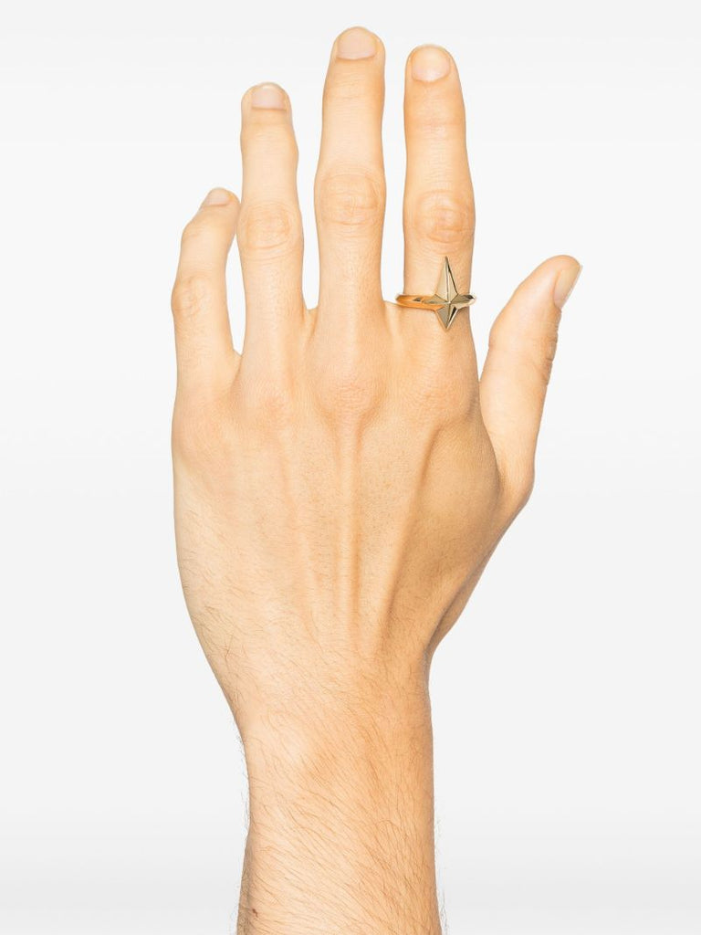 18k Yellow Gold New Cross Onyx Ring