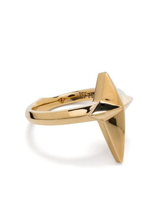 18k Yellow Gold New Cross Onyx Ring