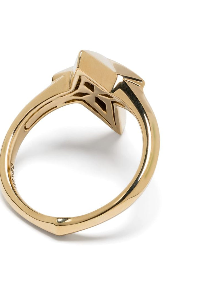 18k Yellow Gold New Cross Onyx Ring