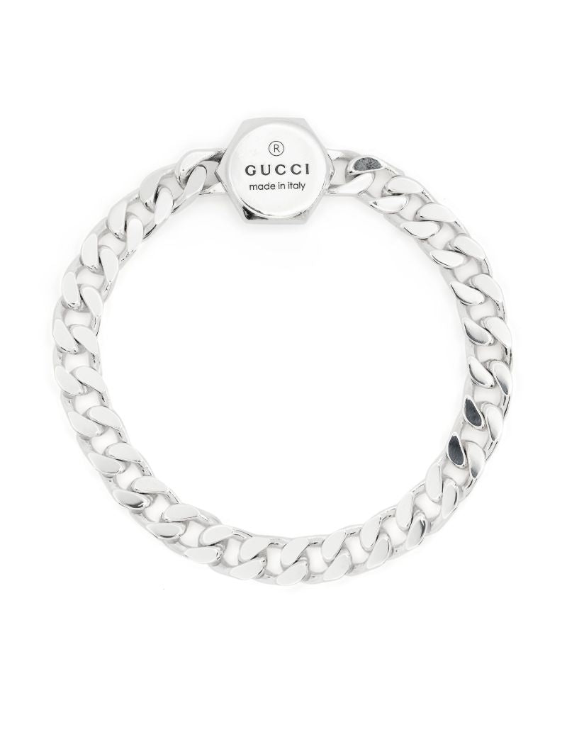 Sterling Silver Logo-engraved Bracelet