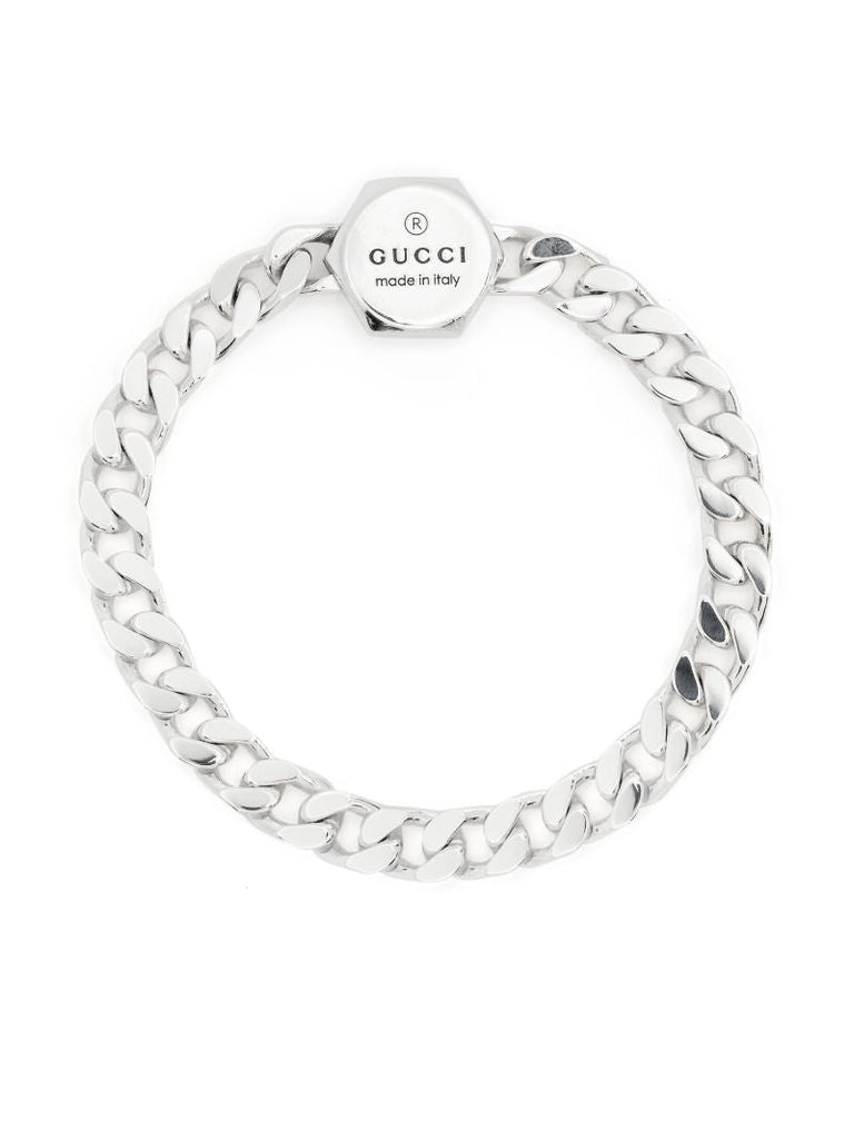 Sterling Silver Logo-engraved Bracelet