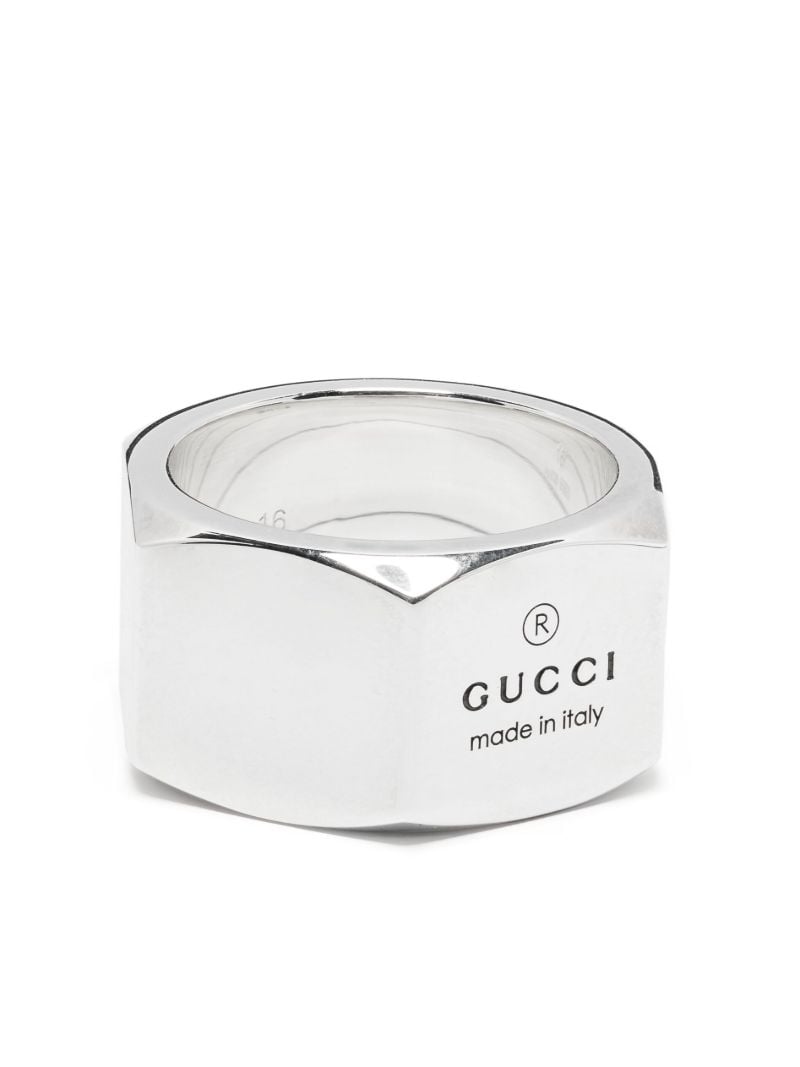 Sterling Silver Logo-engraved Ring