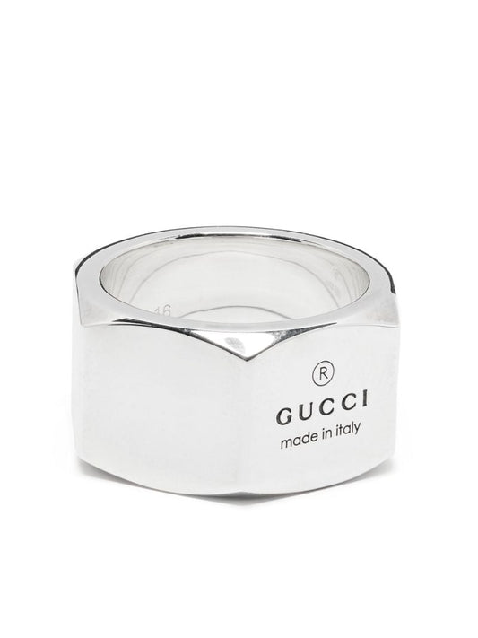 Sterling Silver Logo-engraved Ring