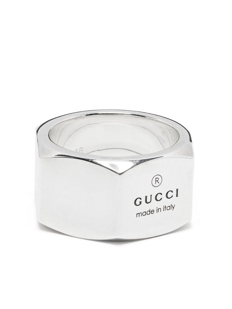 Sterling Silver Logo-engraved Ring