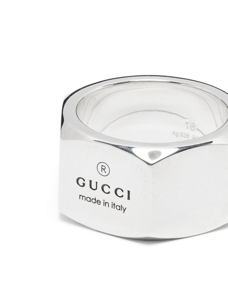 Sterling Silver Logo-engraved Ring