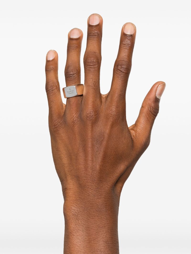 Sterling Silver Logo-engraved Ring