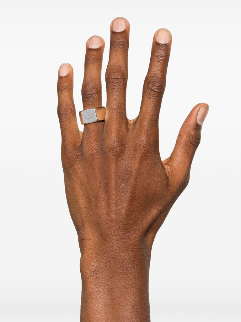 Sterling Silver Logo-engraved Ring