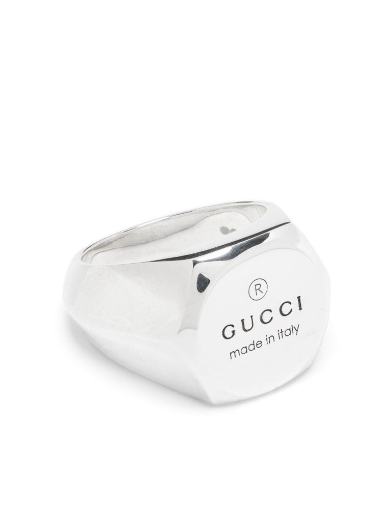 Sterling Silver Logo-engraved Ring