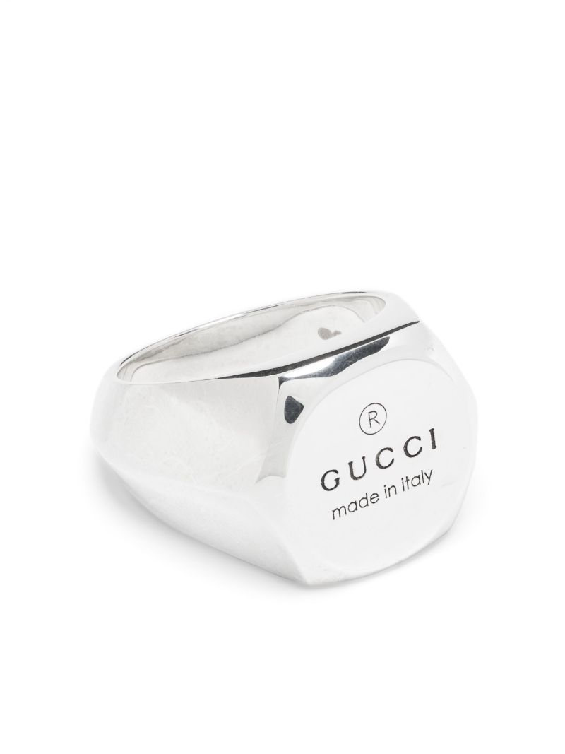 Sterling Silver Logo-engraved Ring