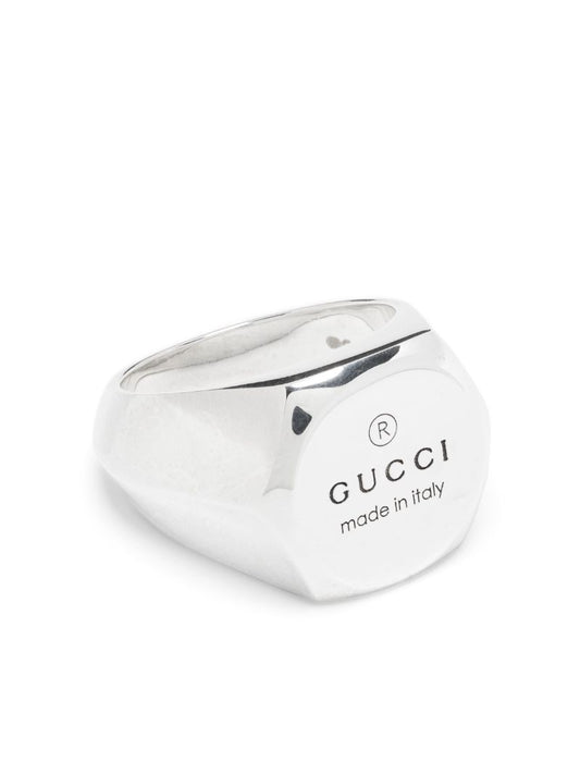 Sterling Silver Logo-engraved Ring