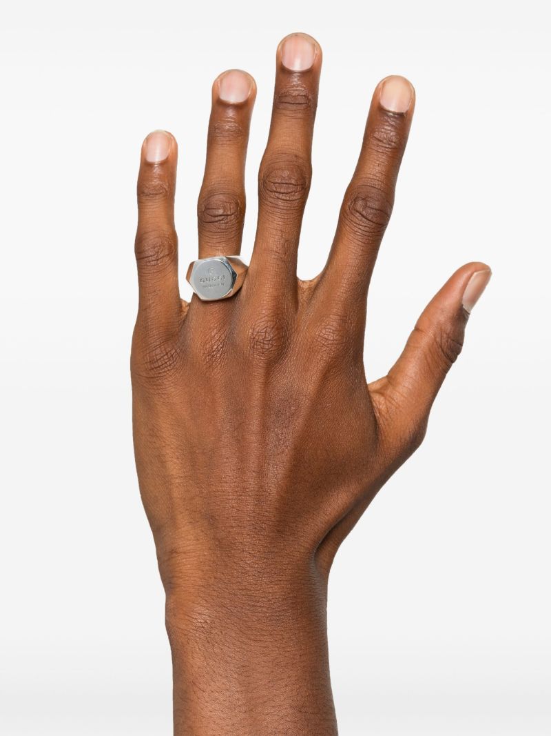 Sterling Silver Logo-engraved Ring