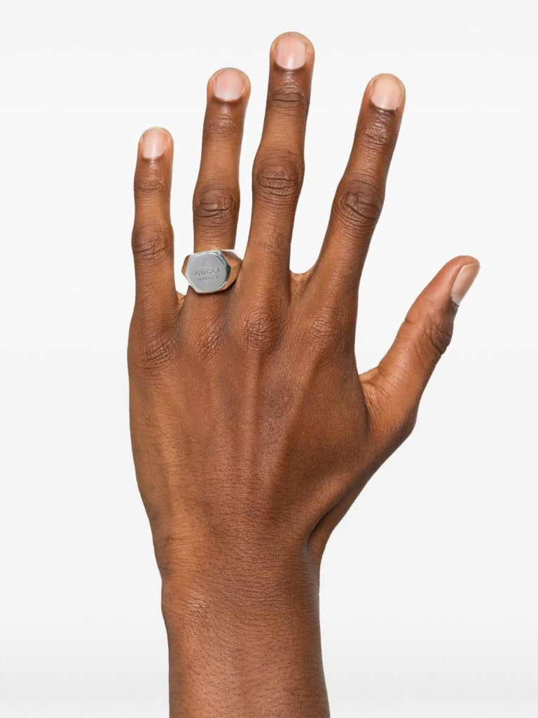 Sterling Silver Logo-engraved Ring