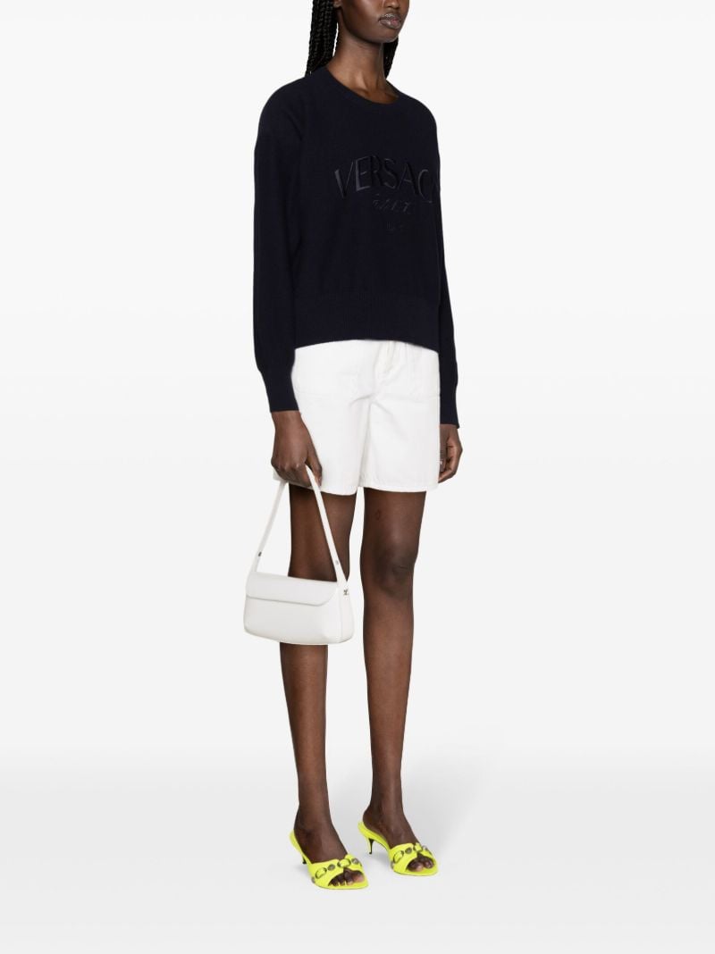 Blue Logo Embroidered Sweater