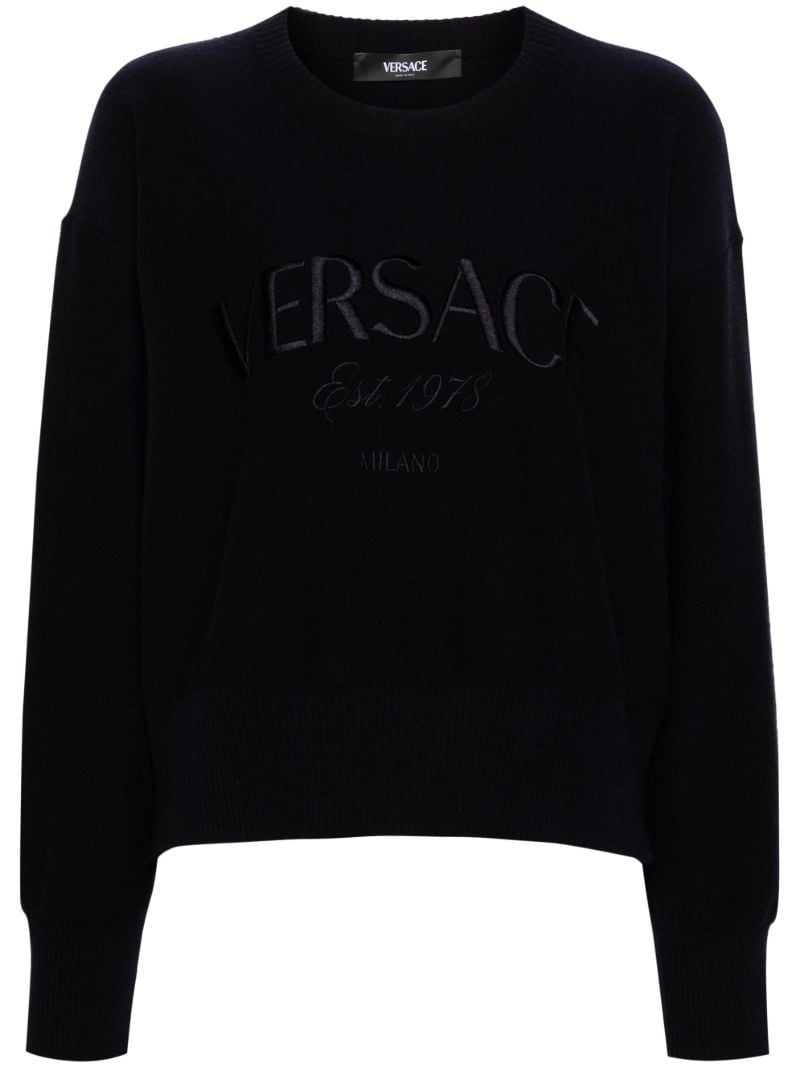 Blue Logo Embroidered Sweater