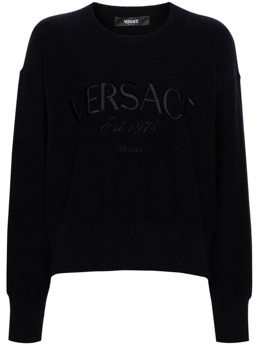 Blue Logo Embroidered Sweater