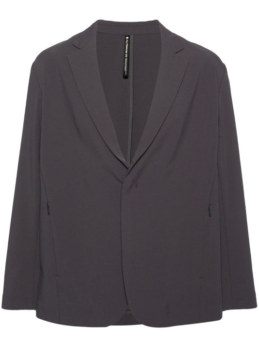 Grey Double-weave Single-breasted Blazer