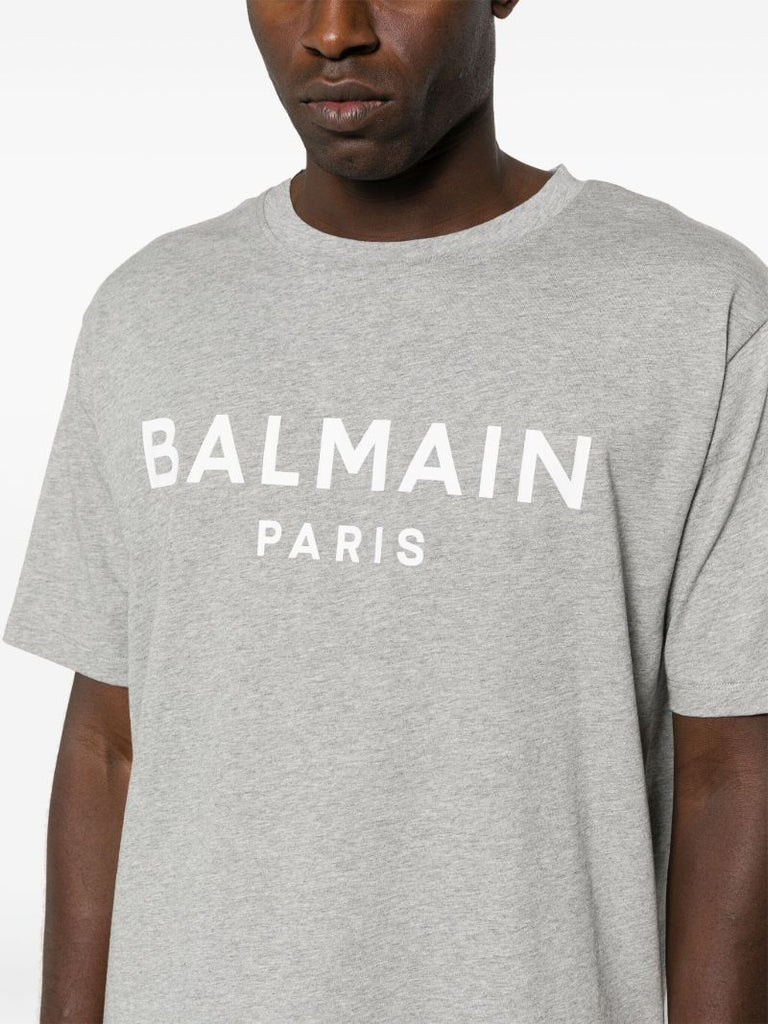 Grey Logo-print Cotton T-shirt