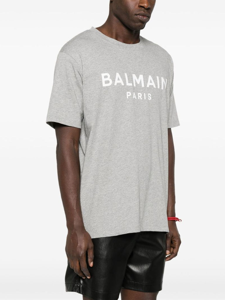Grey Logo-print Cotton T-shirt