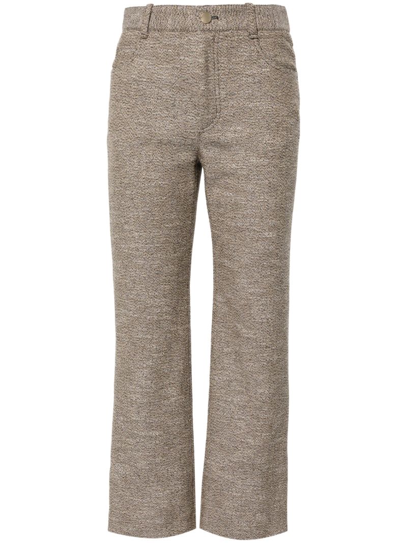 Brown Tweed Bootcut Cropped Trousers