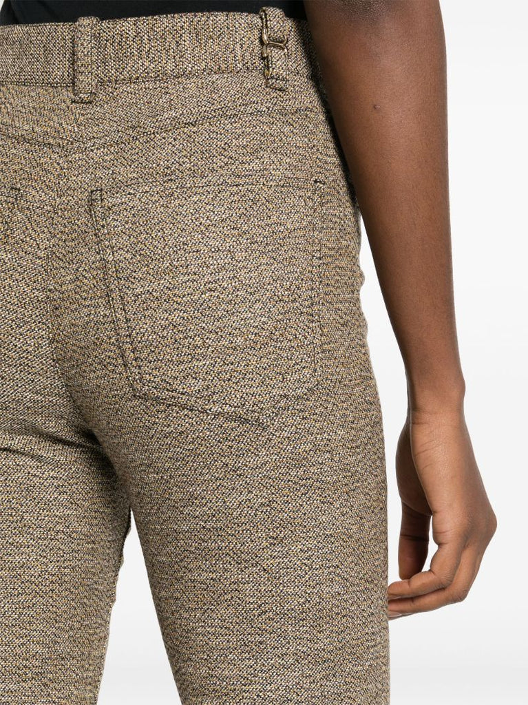 Brown Tweed Bootcut Cropped Trousers