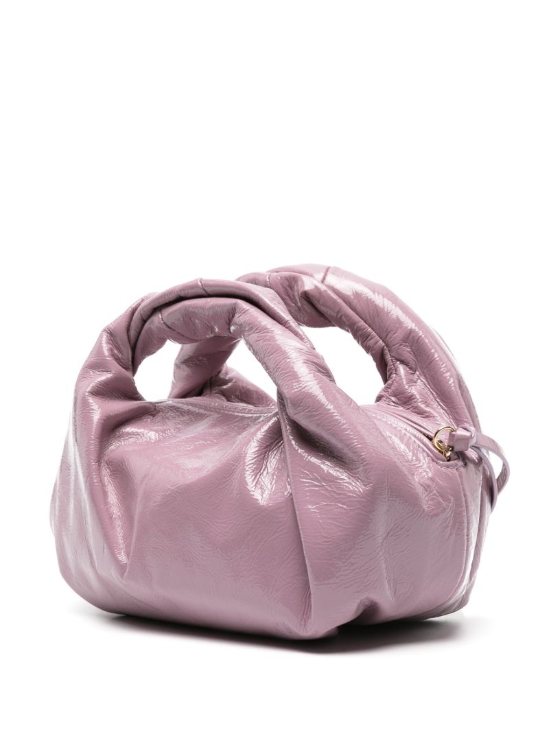 Purple Twisted Leather Tote Bag