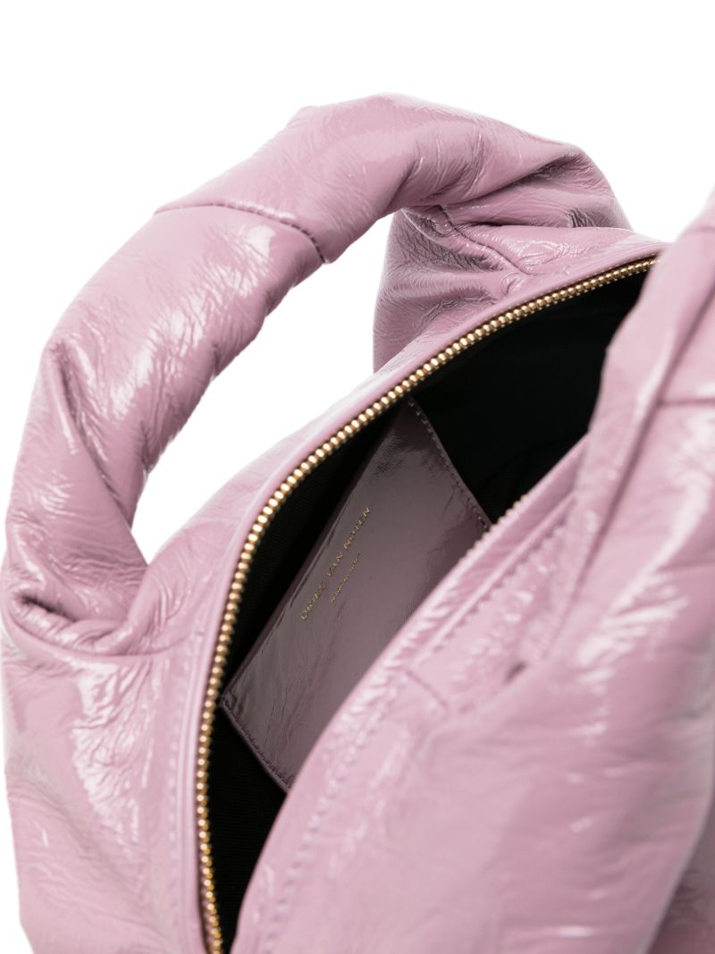 Purple Twisted Leather Tote Bag