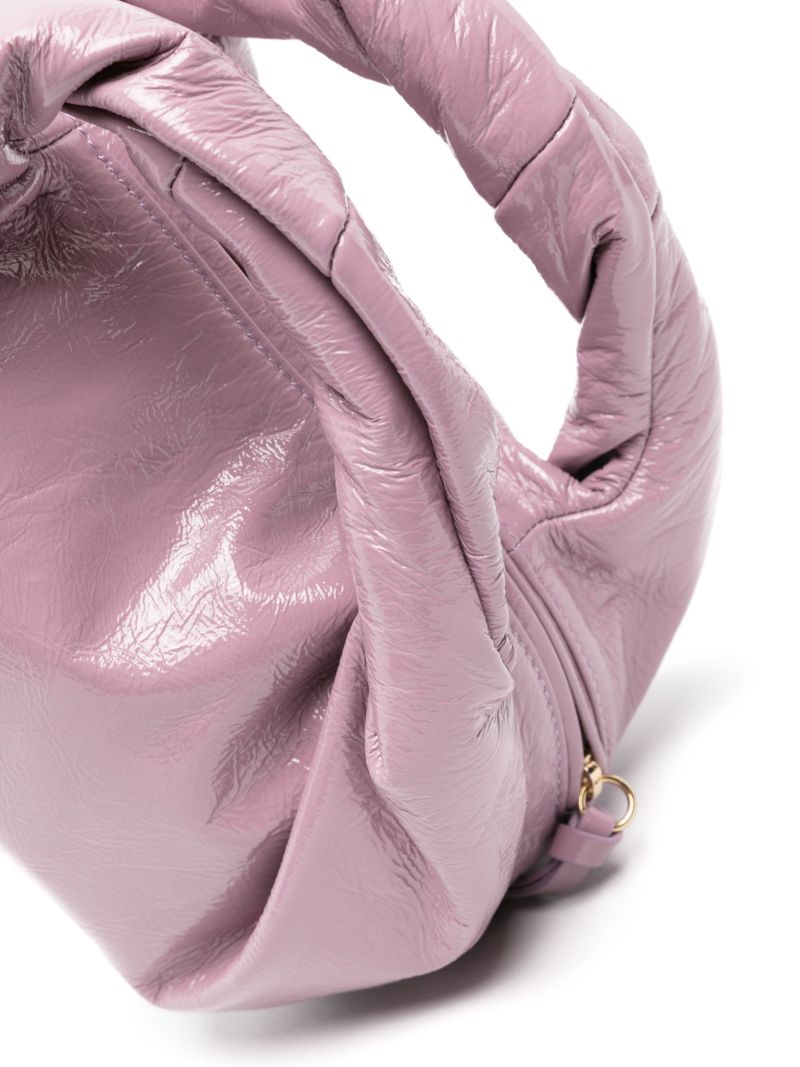 Purple Twisted Leather Tote Bag