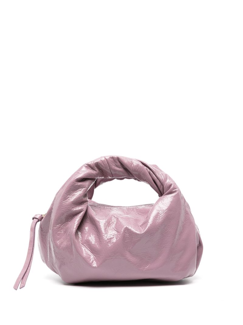 Purple Twisted Leather Tote Bag