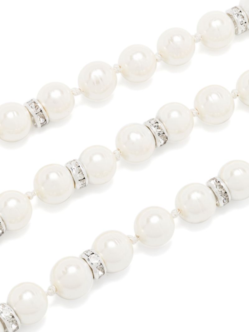 White Interlocking G Beaded Necklace