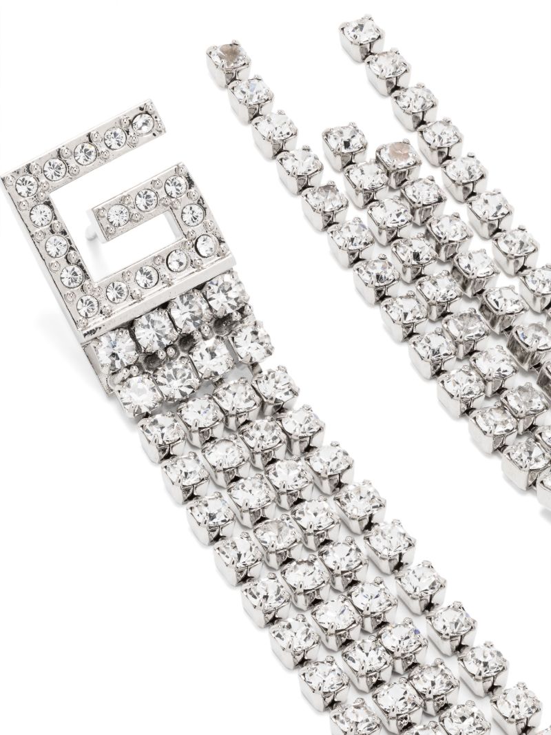 Palladium-tone Square G Crystal Earrings