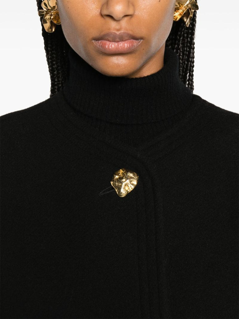 Black Balloon-sleeve Coat
