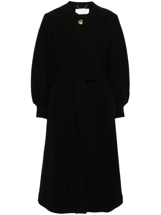 Black Balloon-sleeve Coat