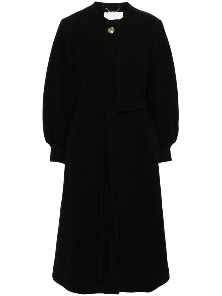 Black Balloon-sleeve Coat
