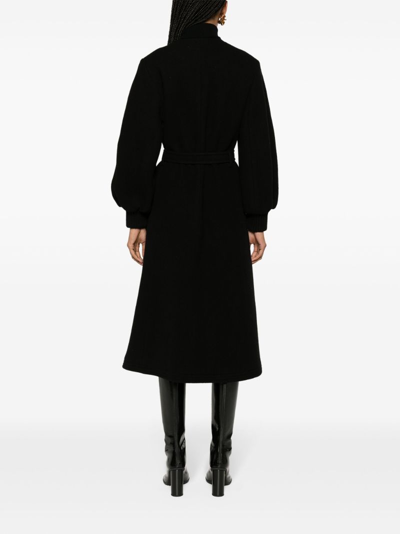 Black Balloon-sleeve Coat