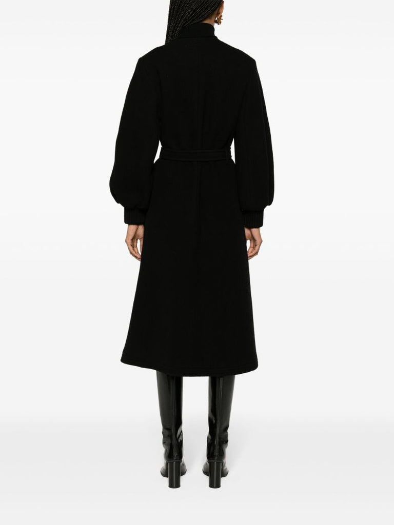 Black Balloon-sleeve Coat