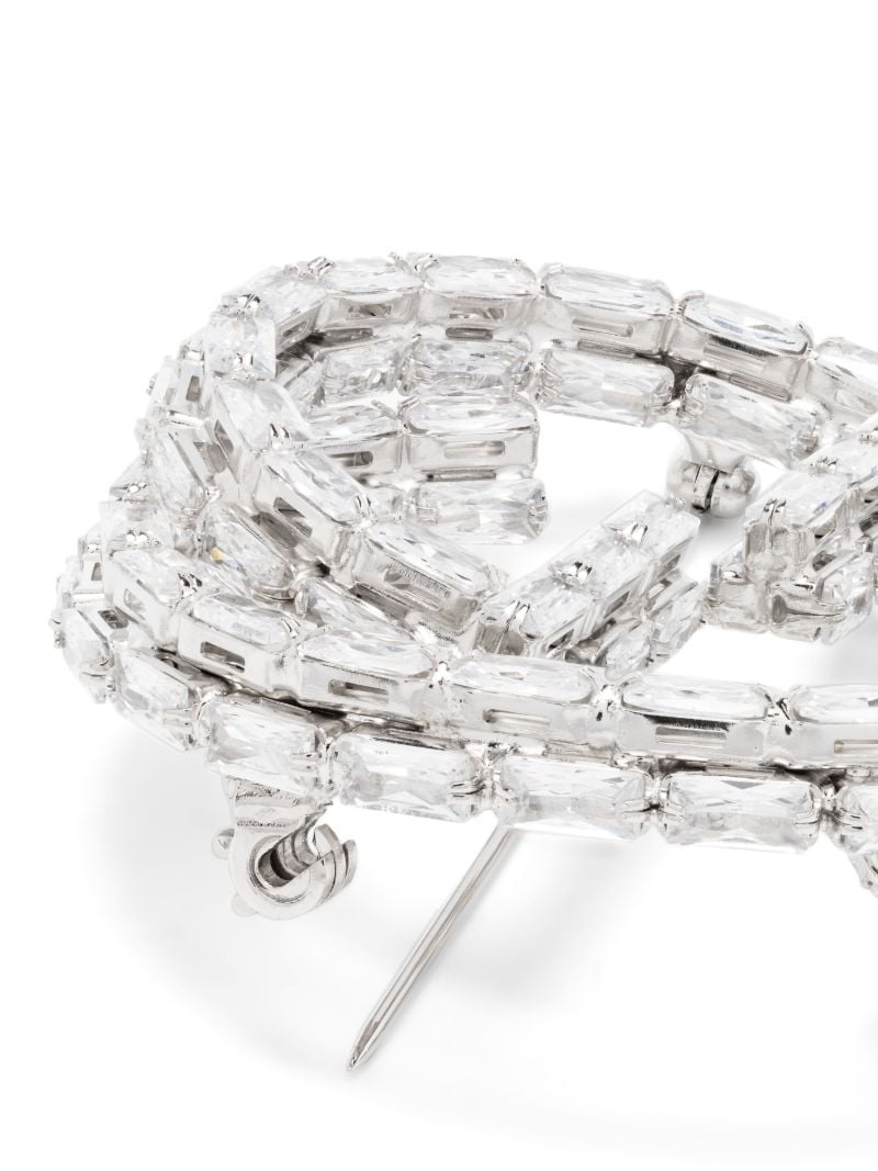 Palladium-tone Crystal Interlocking G Brooch