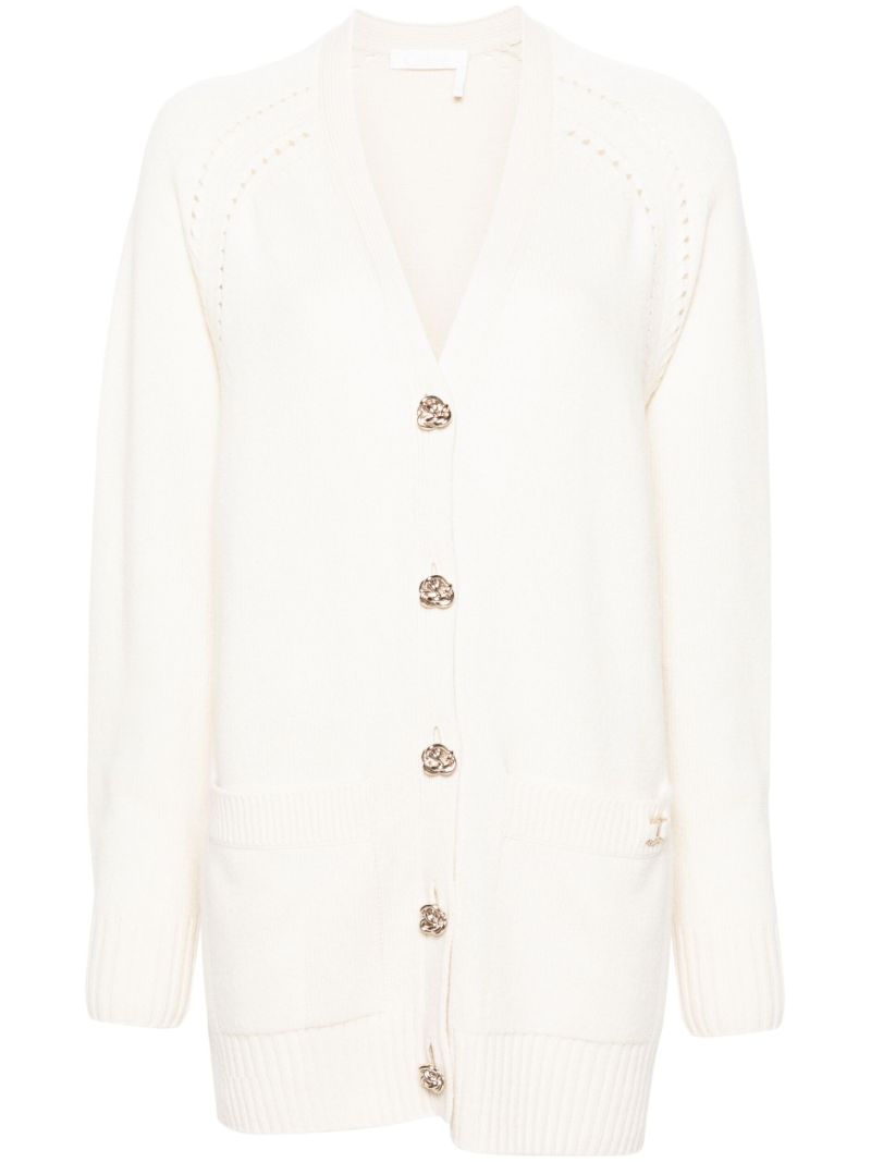 Neutral Generous Cashmere Cardigan