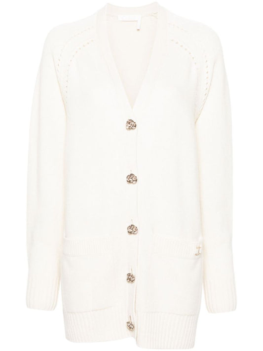 Neutral Generous Cashmere Cardigan