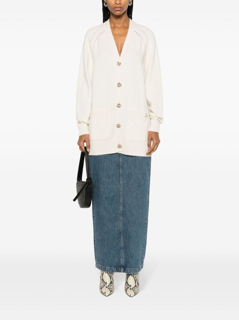 Neutral Generous Cashmere Cardigan