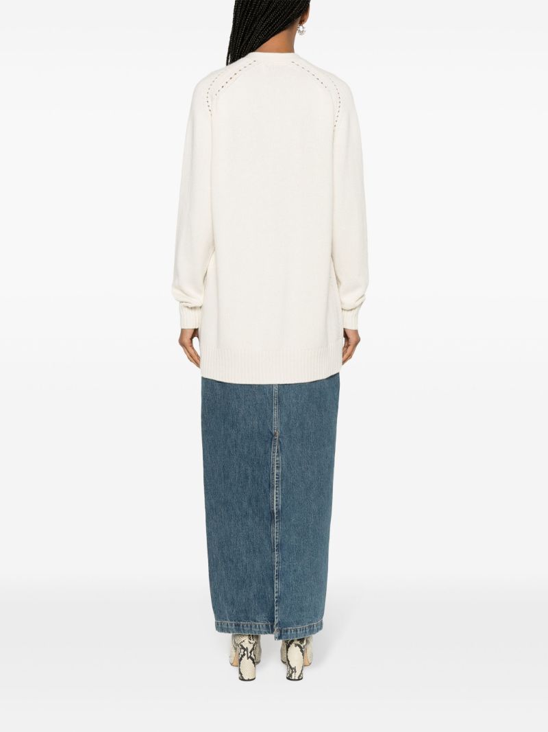 Neutral Generous Cashmere Cardigan