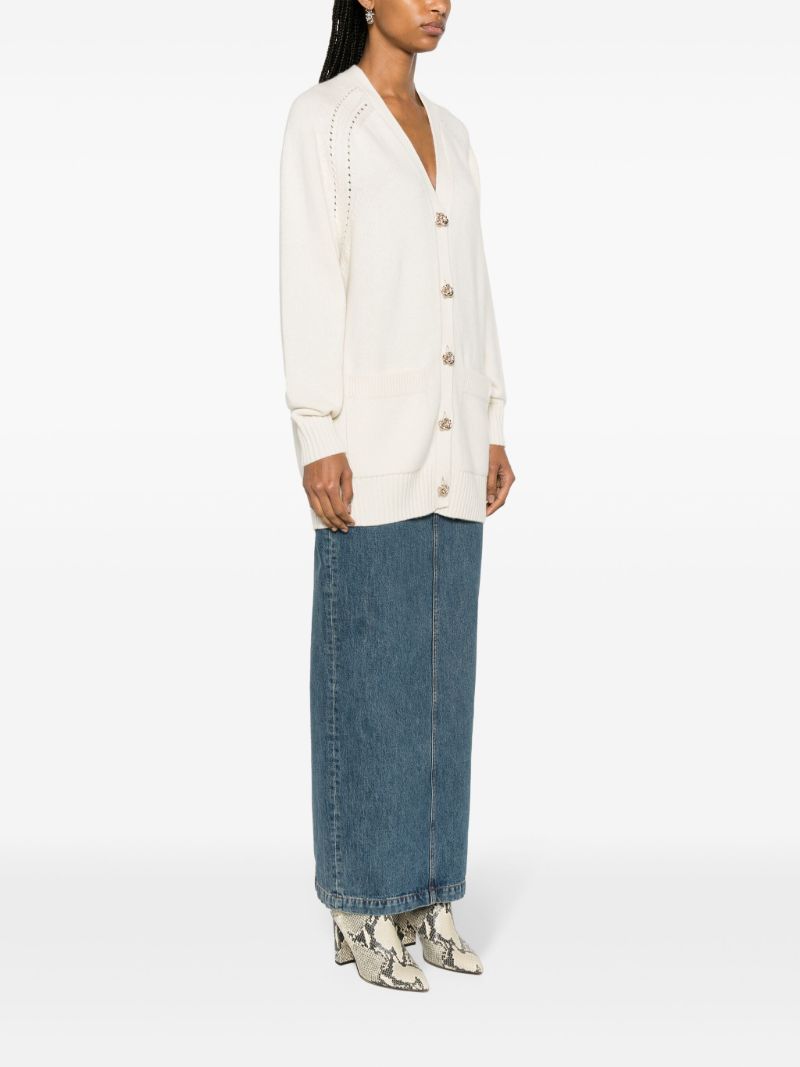 Neutral Generous Cashmere Cardigan