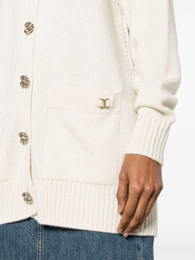 Neutral Generous Cashmere Cardigan
