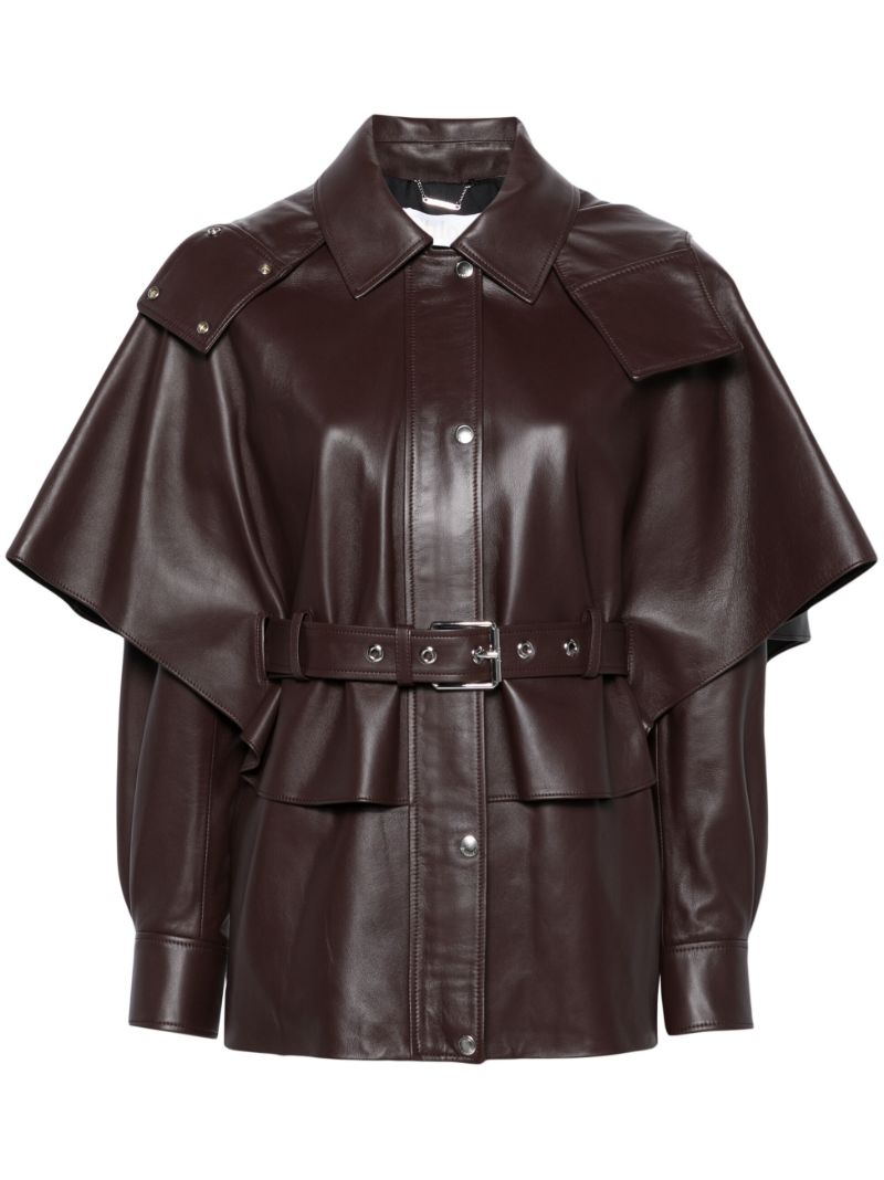 Brown Belted Leather Jacket