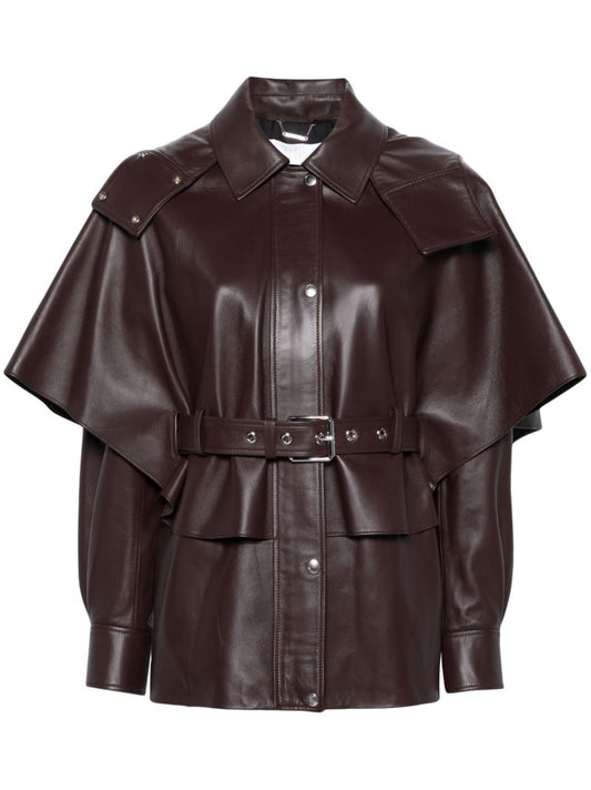 Brown Belted Leather Jacket