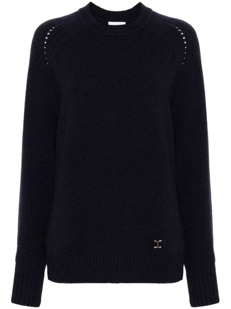 Blue Marcie-plaque Cashmere Sweater