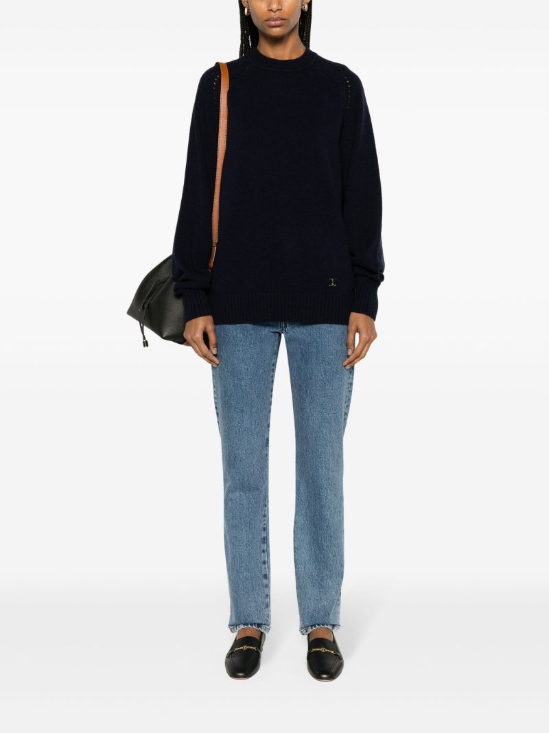 Blue Marcie-plaque Cashmere Sweater