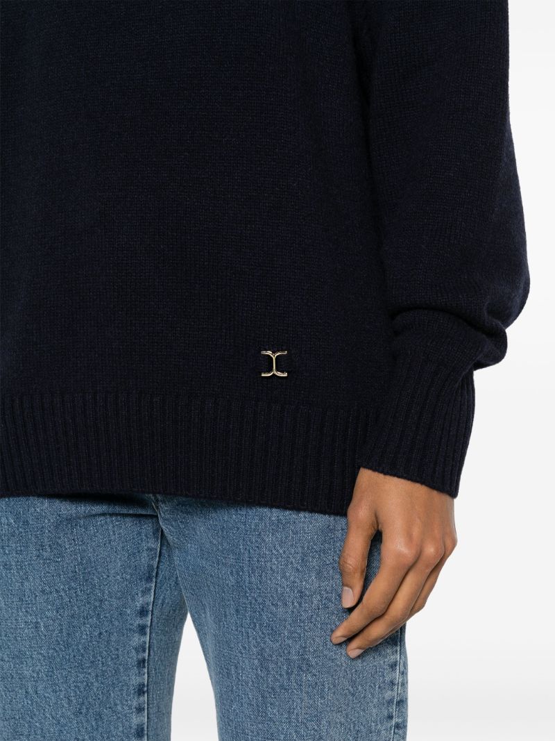 Blue Marcie-plaque Cashmere Sweater