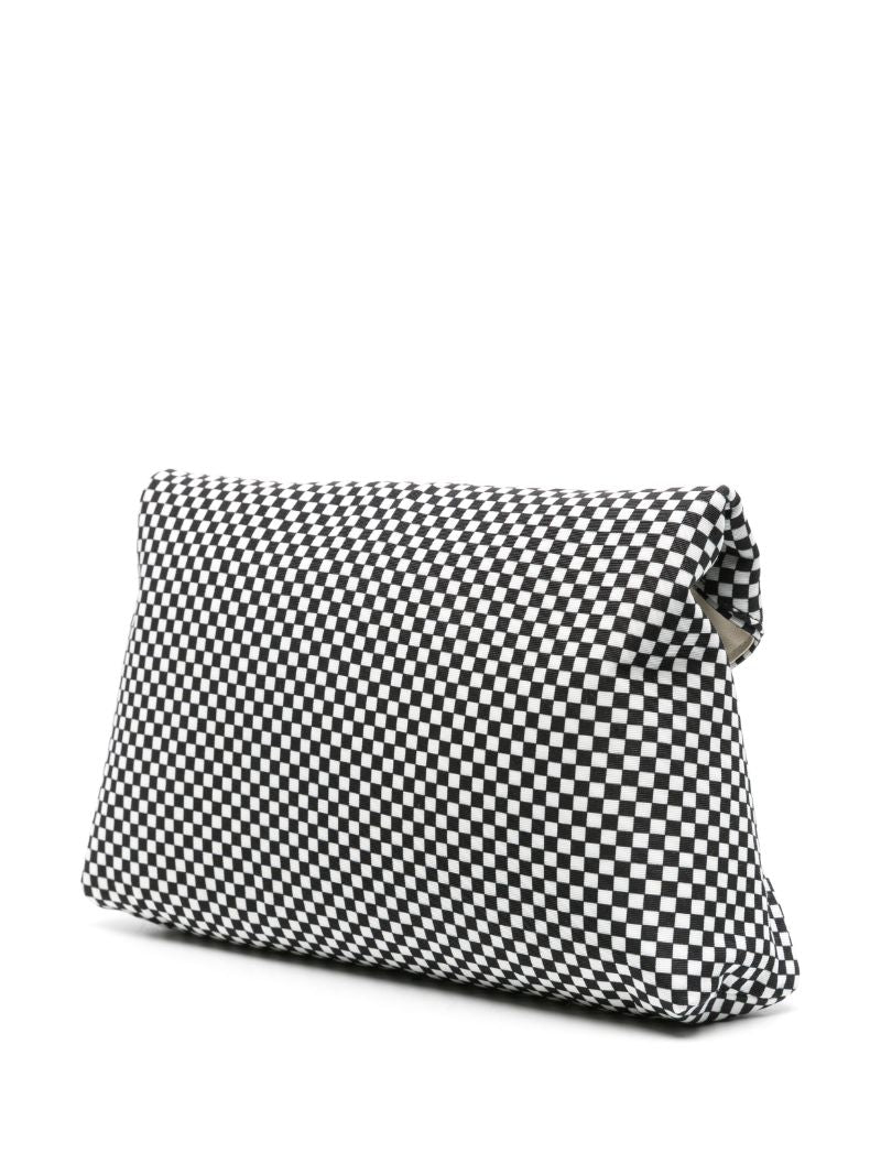 Black and White Checkered Clutch Bag